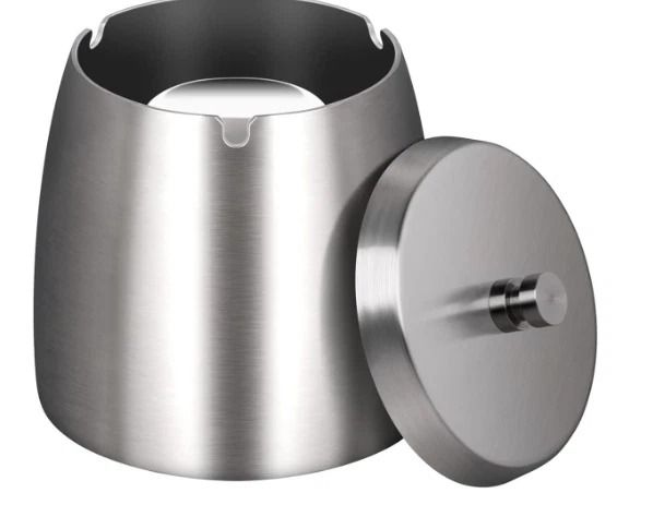 Stainless Steel Ashtray With Lid image 1